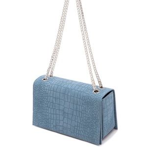 Standard Sophia Bag | Blue Croc Embossed